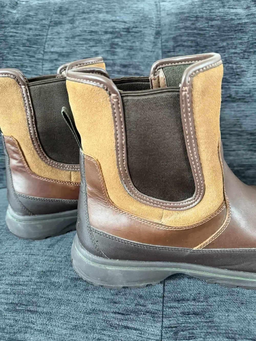 UGG Australia Nigell WATERPROOF Brown Leather Pull On Ankle Boots Shoes 13